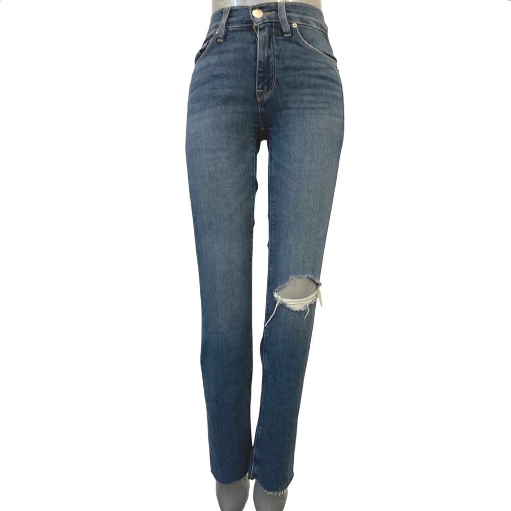 NWT Hudson Nico Mid Rise Straight Ankle Jeans Womens Size 23 Blue Denim Pants